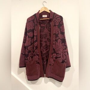 VINTAGE Cleo floral oversized sweater jacket